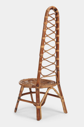 Bambus Hochlehner Stuhl Italien, 70er