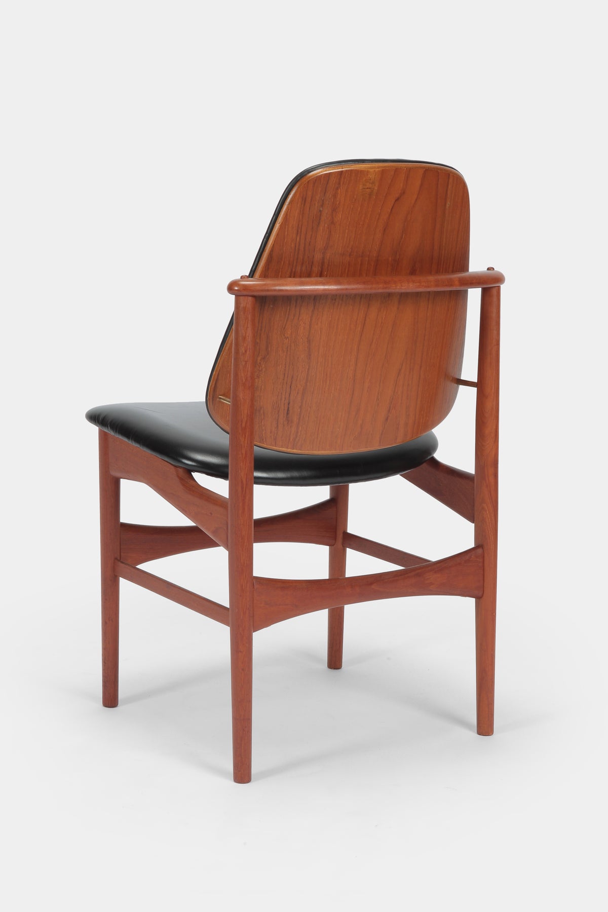 Set with 6 chairs Arne Hovmand-Olsen 50s teak leather