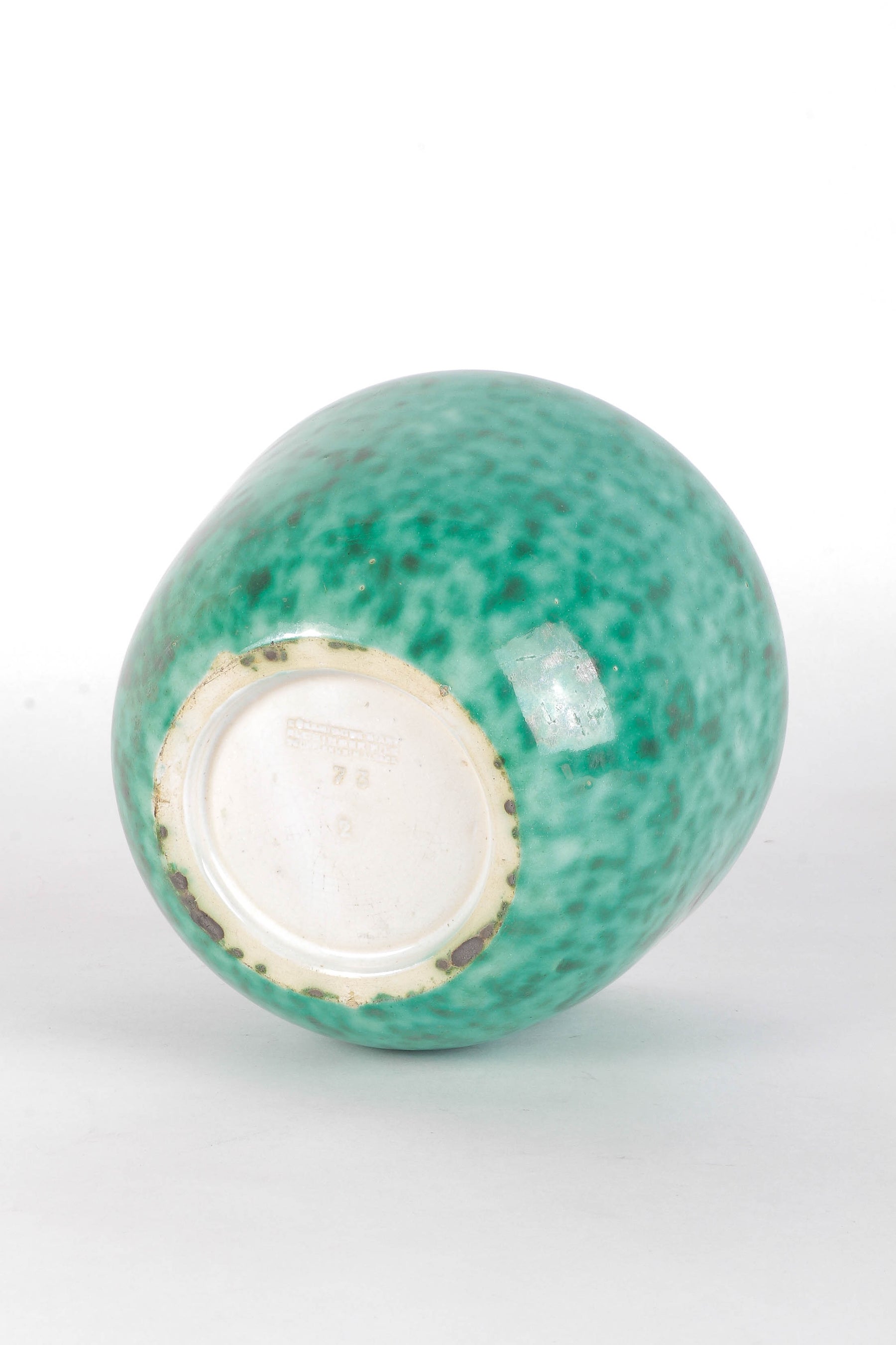 Turquoise Ceramic Vase, Elchinger, 60s