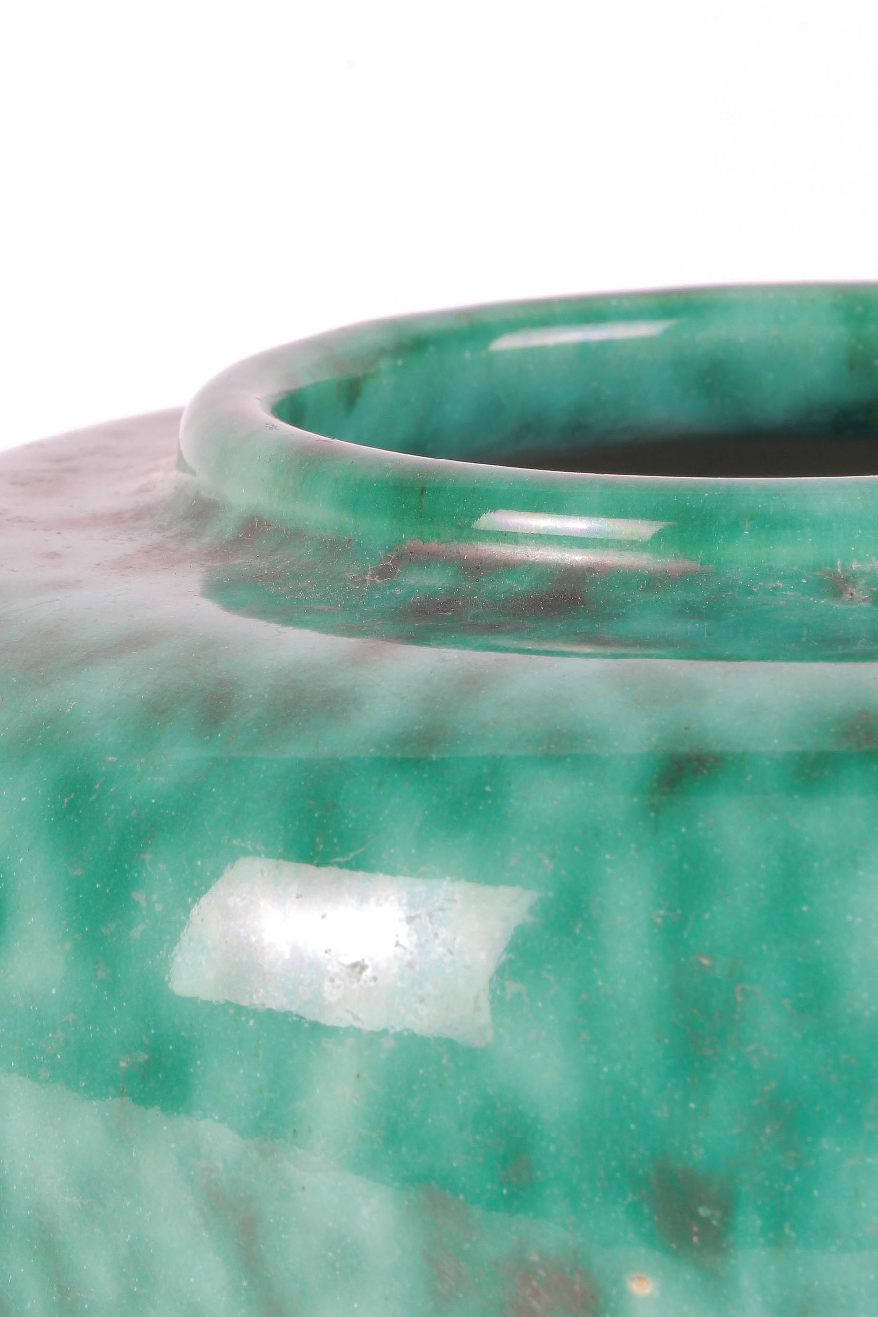 Turquoise Ceramic Vase, Elchinger, 60s