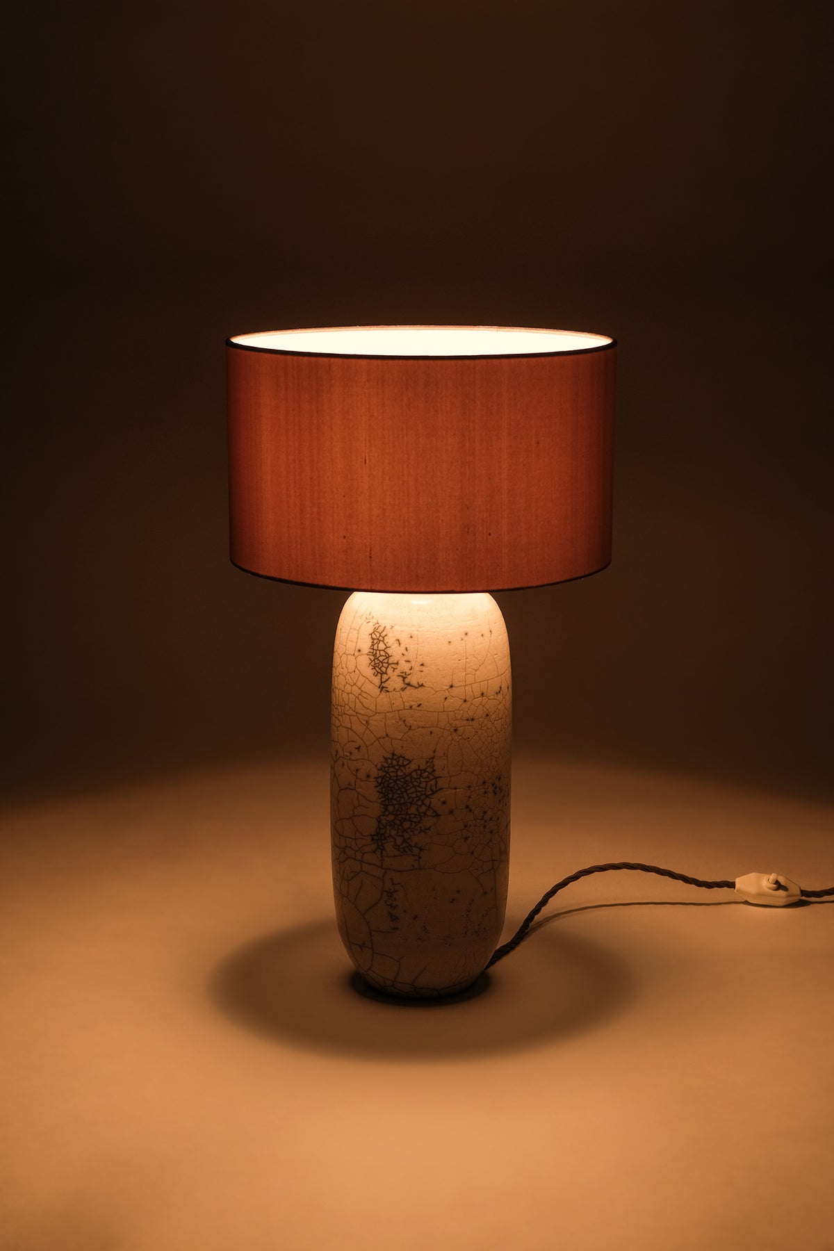 Rosmarie Sprecher, Table Lamp with Raku Glaze, 50s