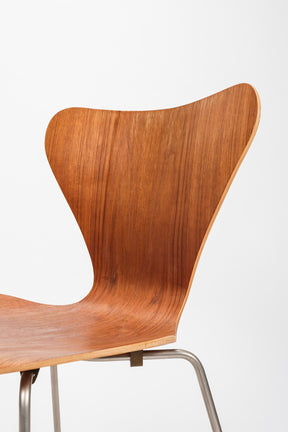 Arne Jacobsen, Teak Chair 3107, Fritz Hansen, Denmark, 50s