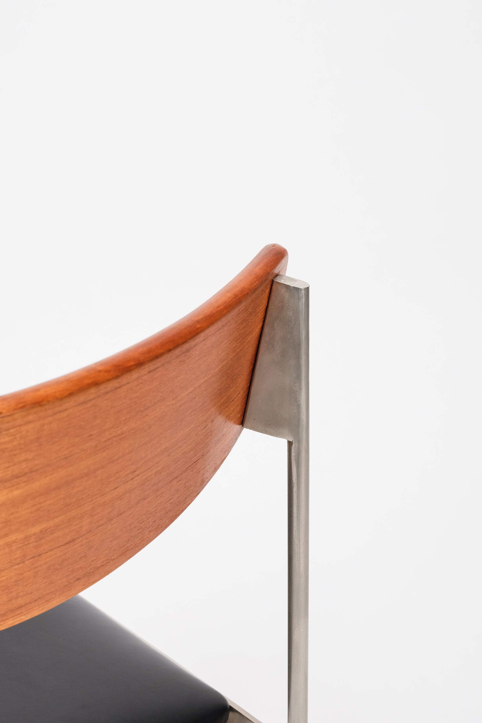 Attr. Kay Boeck Hansen, Single Chair made of Metal, Teak and Leather, 60s