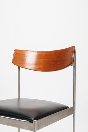 Attr. Kay Boeck Hansen, Single Chair made of Metal, Teak and Leather, 60s