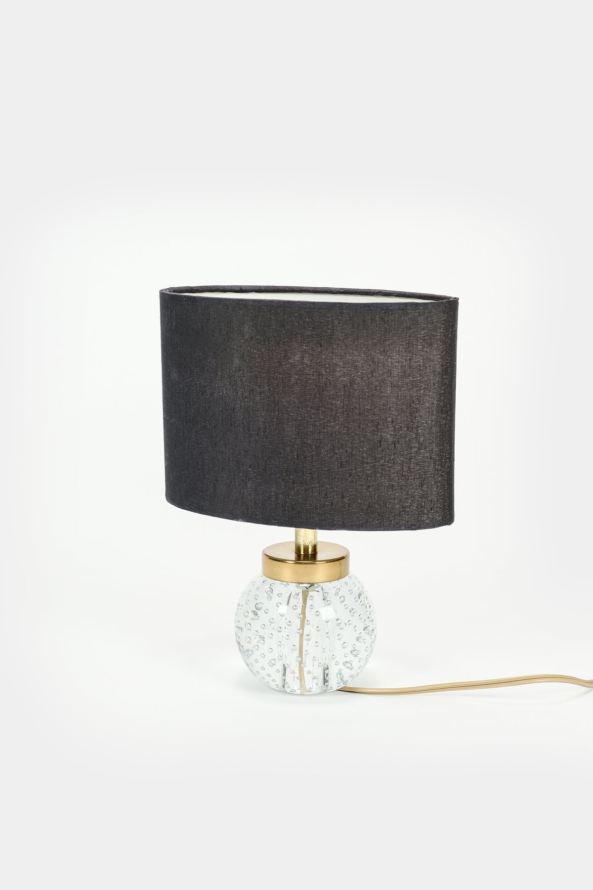 Französische Kristallfuss Lampe, 70er