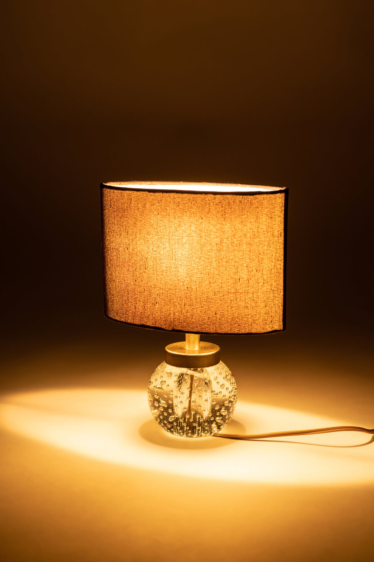 Französische Kristallfuss Lampe, 70er