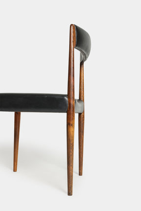 Danish rosewood chair 60s with black leather