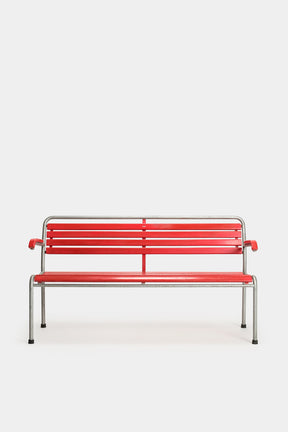 Red Bigla garden bench 50s