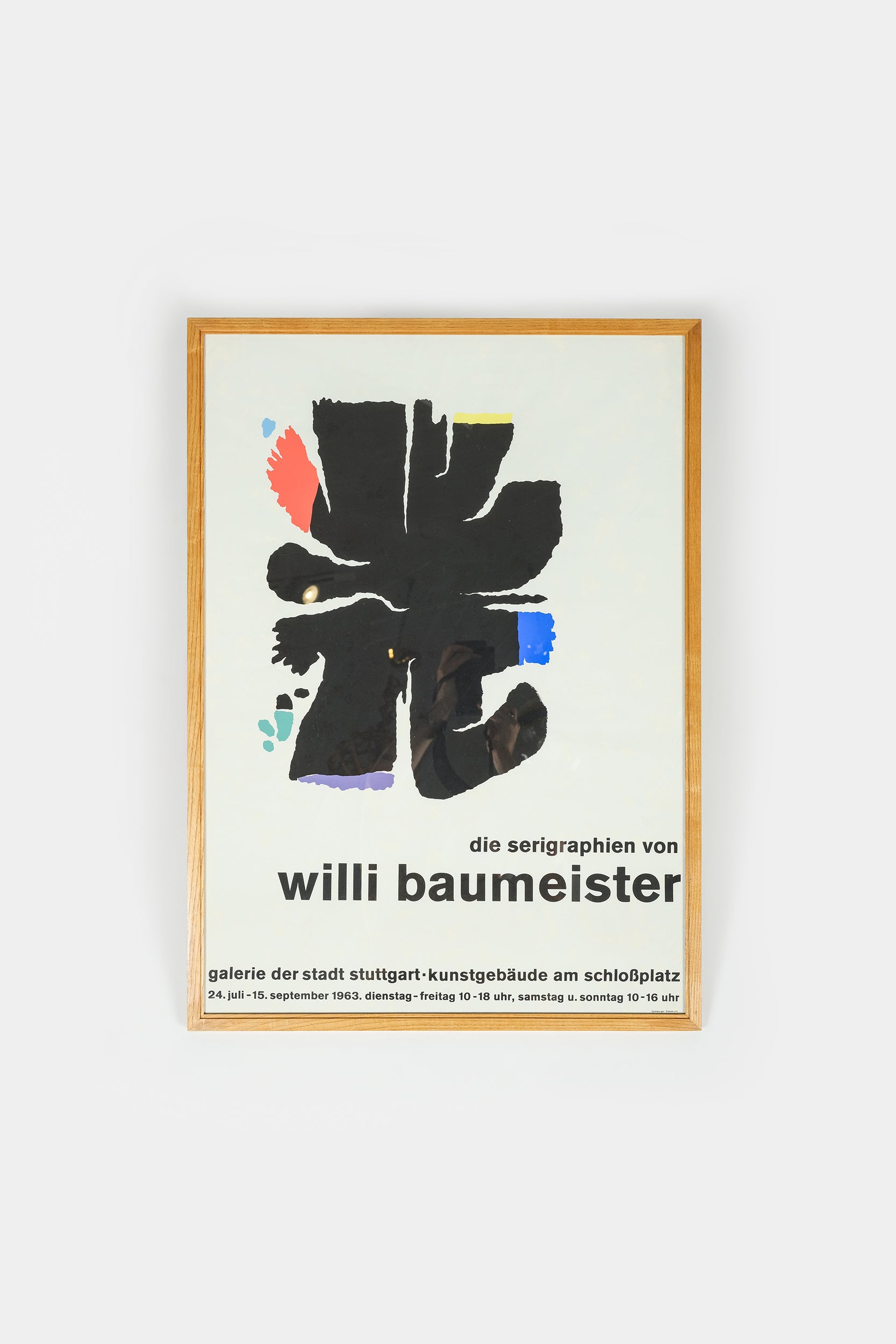 Willi Baumeister Plakat, gerahmt, Ausstellung 1963