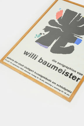 Willi Baumeister Plakat, gerahmt, Ausstellung 1963