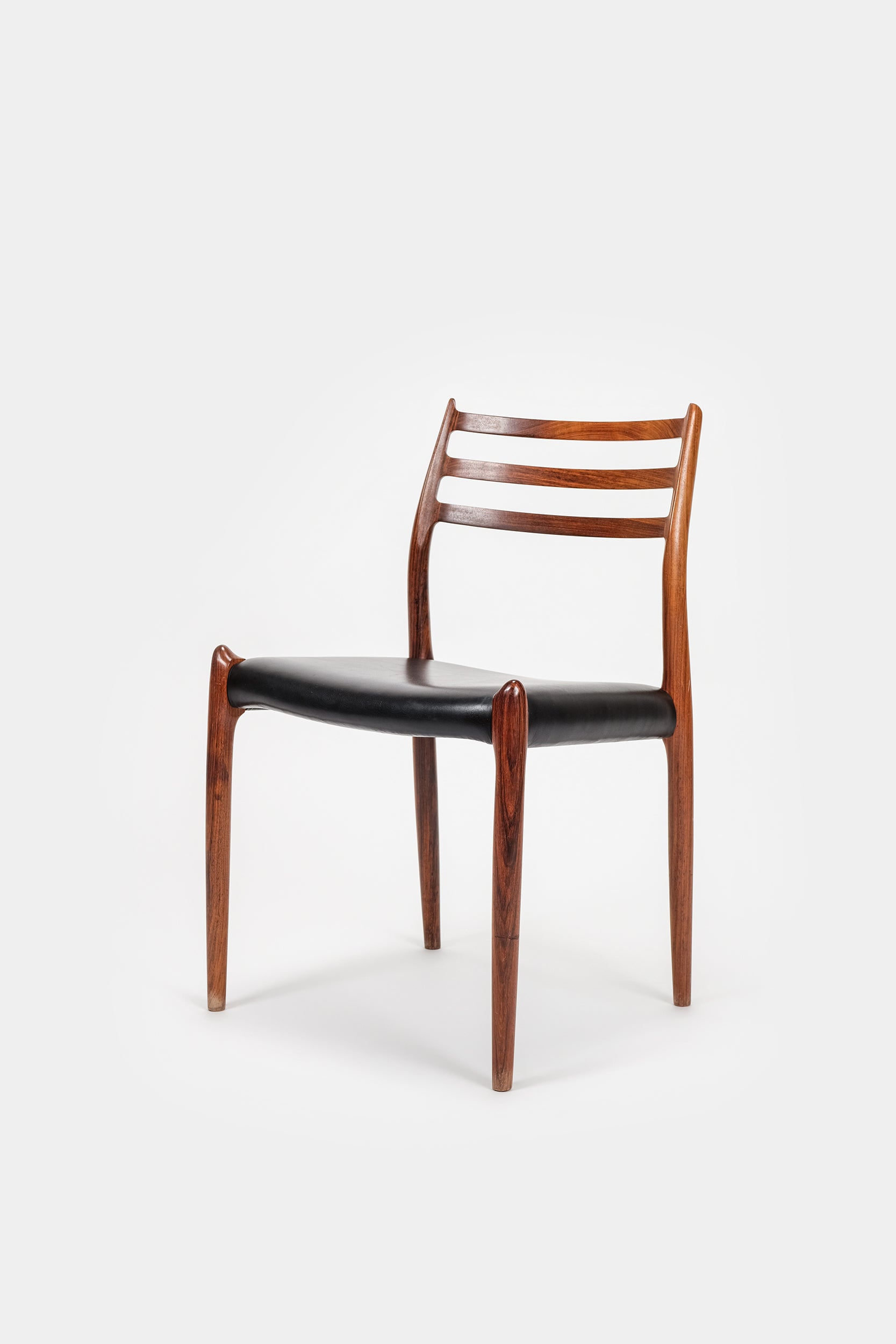 4 Rosewood Niels Otto Møller chairs, by J.L. Mollers, 50s