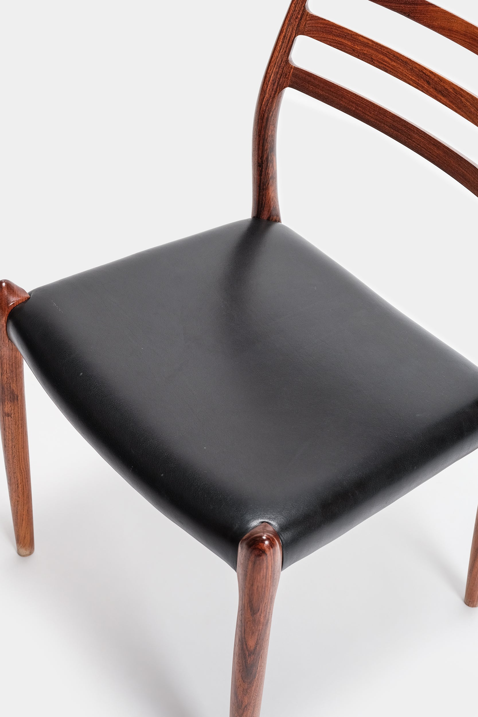 4 Rosewood Niels Otto Møller chairs, by J.L. Mollers, 50s