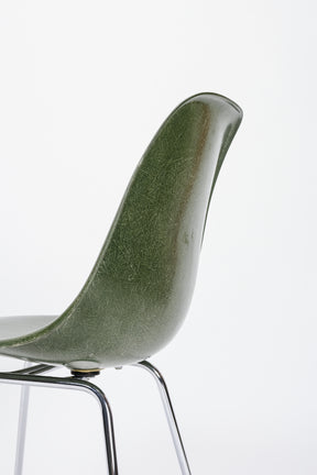 Charles & Ray Eames Fiberglass Chairs, Set of 3, Olive Green, 60s
