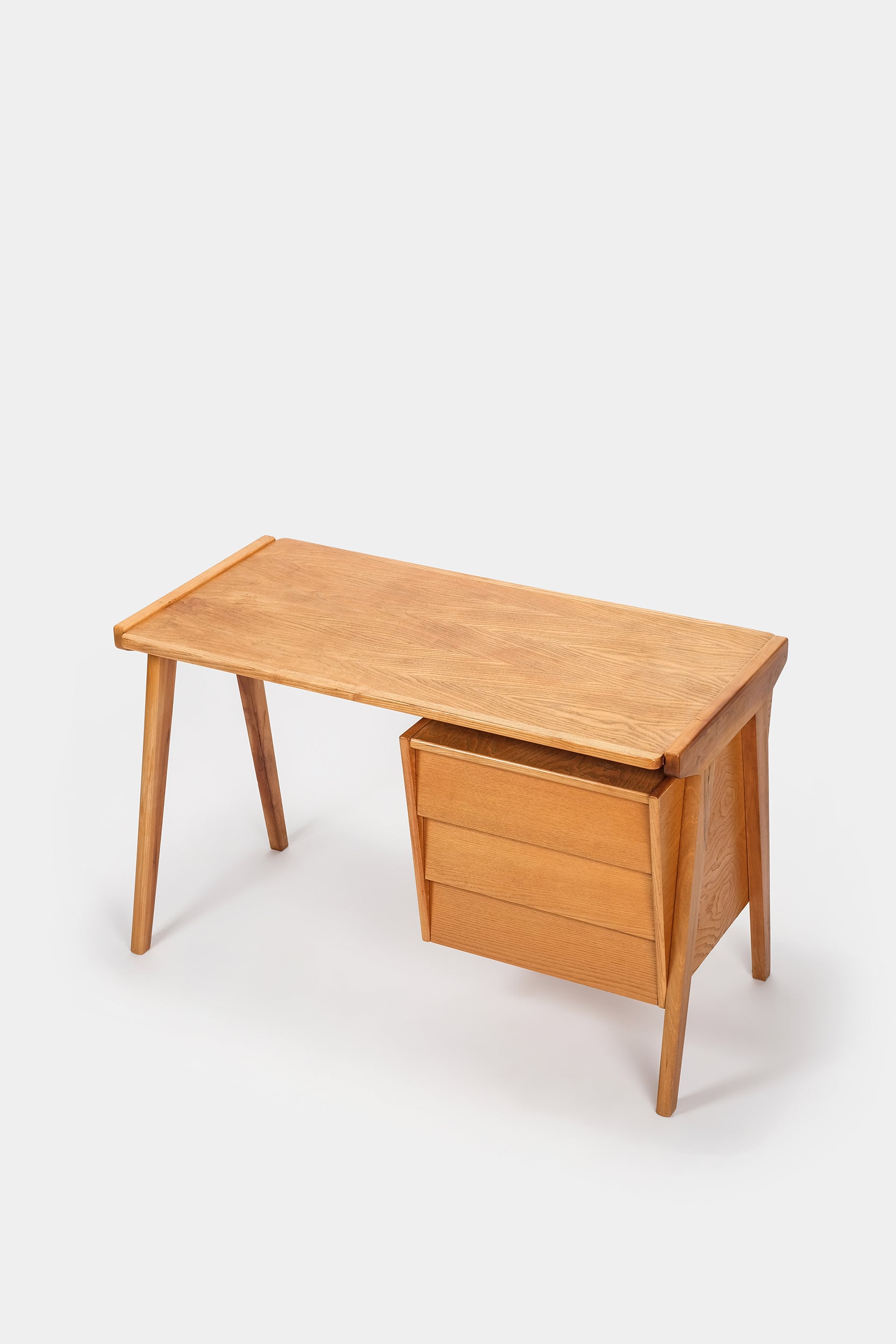 Französischer Eschen-Schreibtisch, 50er