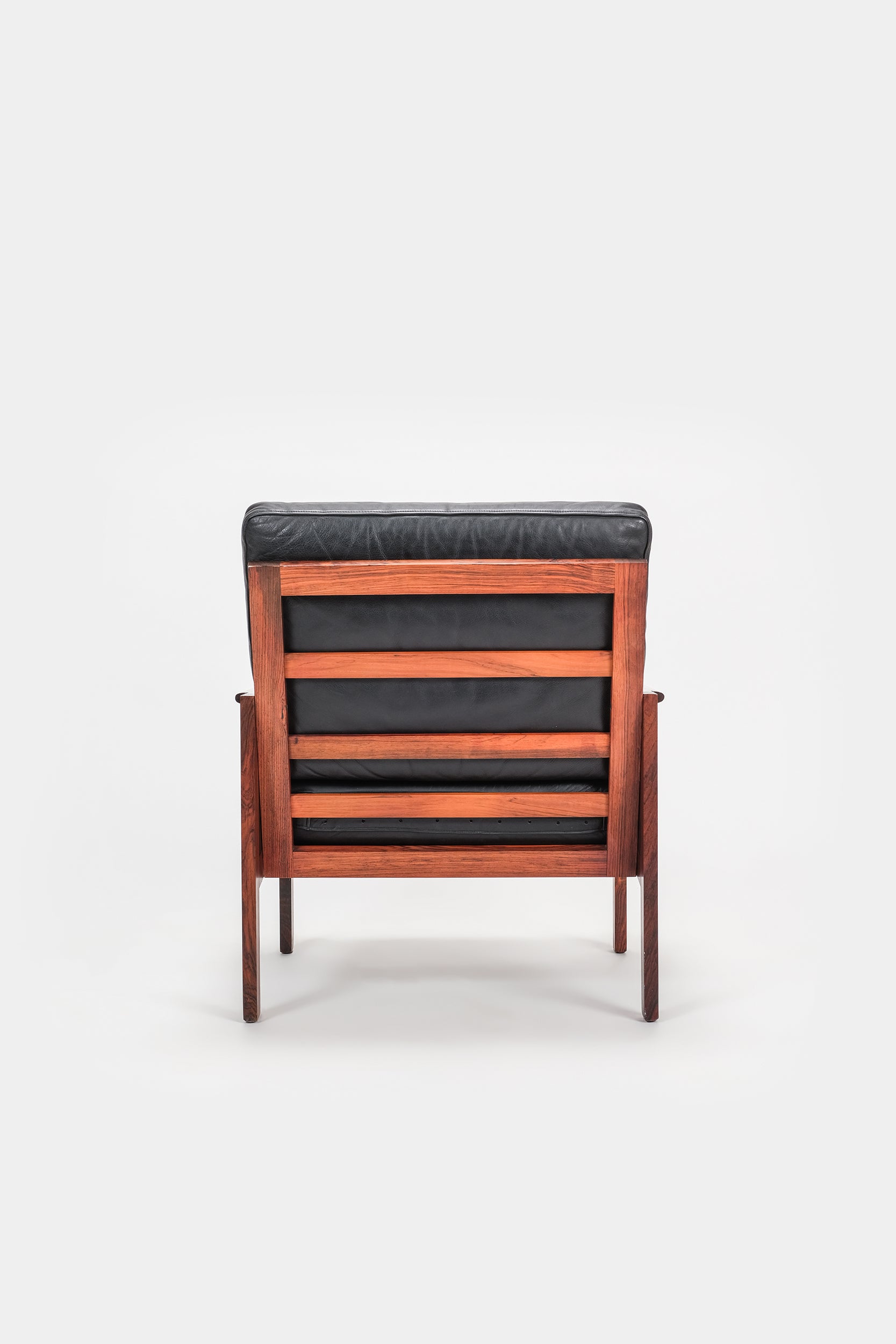 Illum Wikelsoe Capella Armchair, Rosewood and Leather, 60s