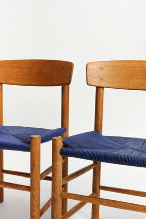 Pair of Shaker Borge Mogensen J39 Oak Chairs Braided 60s