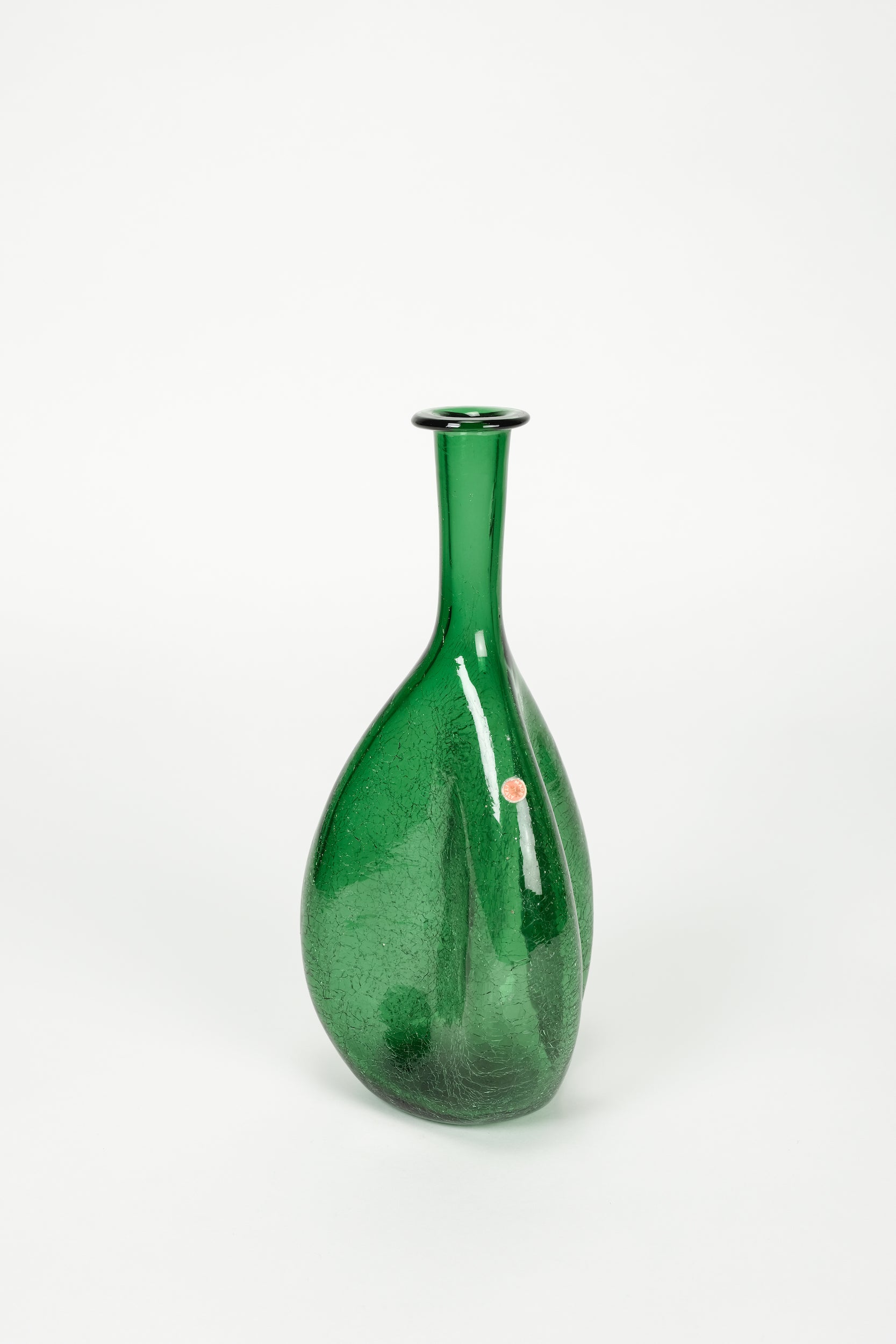 Emboli Vase mit Craquelé Glas, Italien, 50er