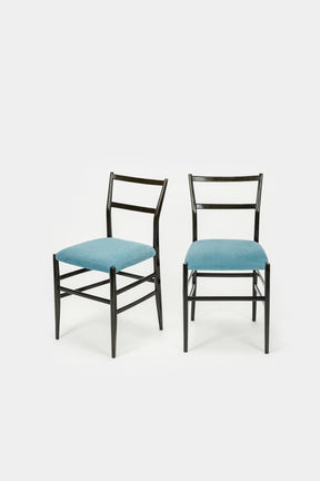Paar Gio Ponti Attr. Leggera Stühle, Italien 50er
