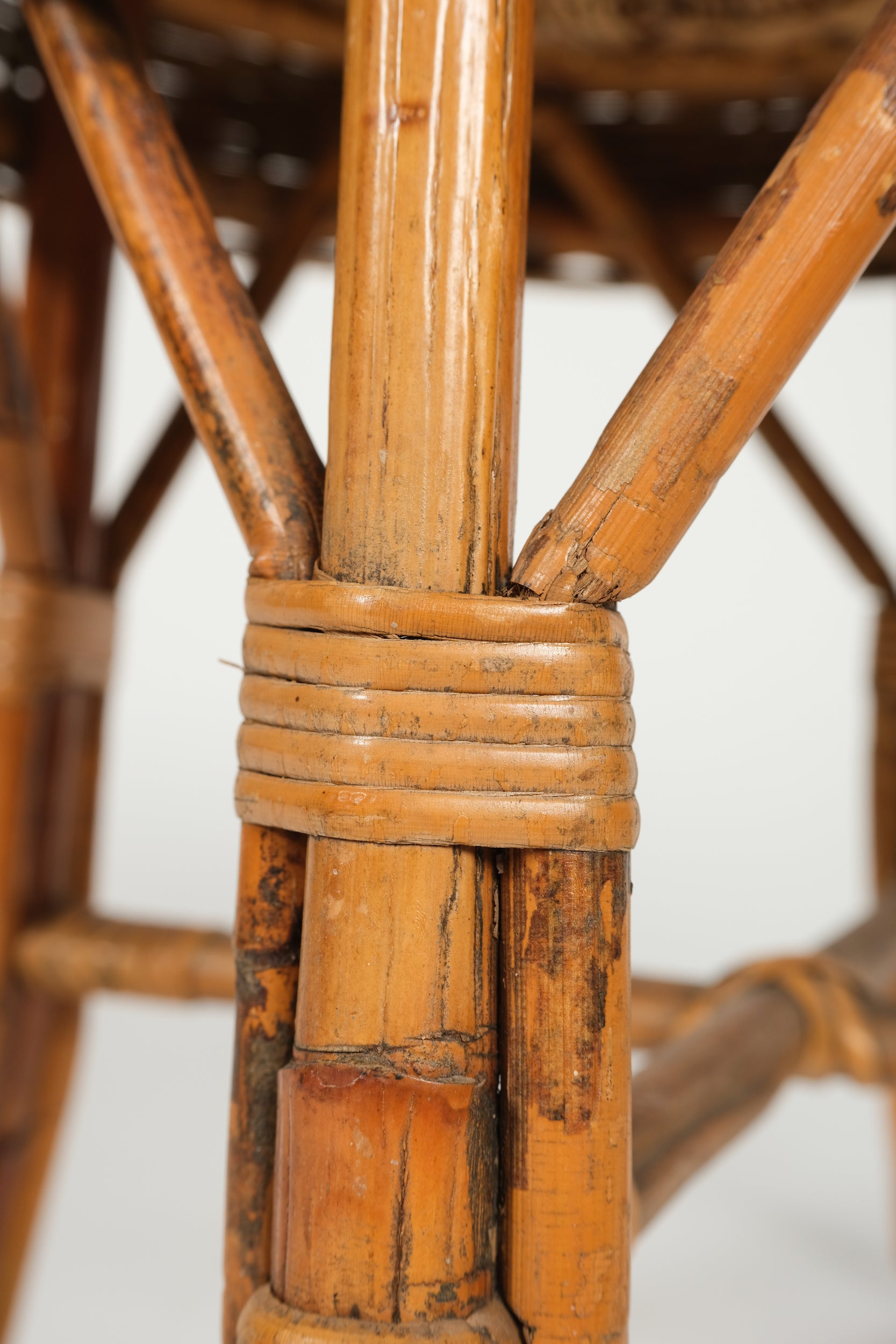 Bonacina stool bamboo and rattan braided