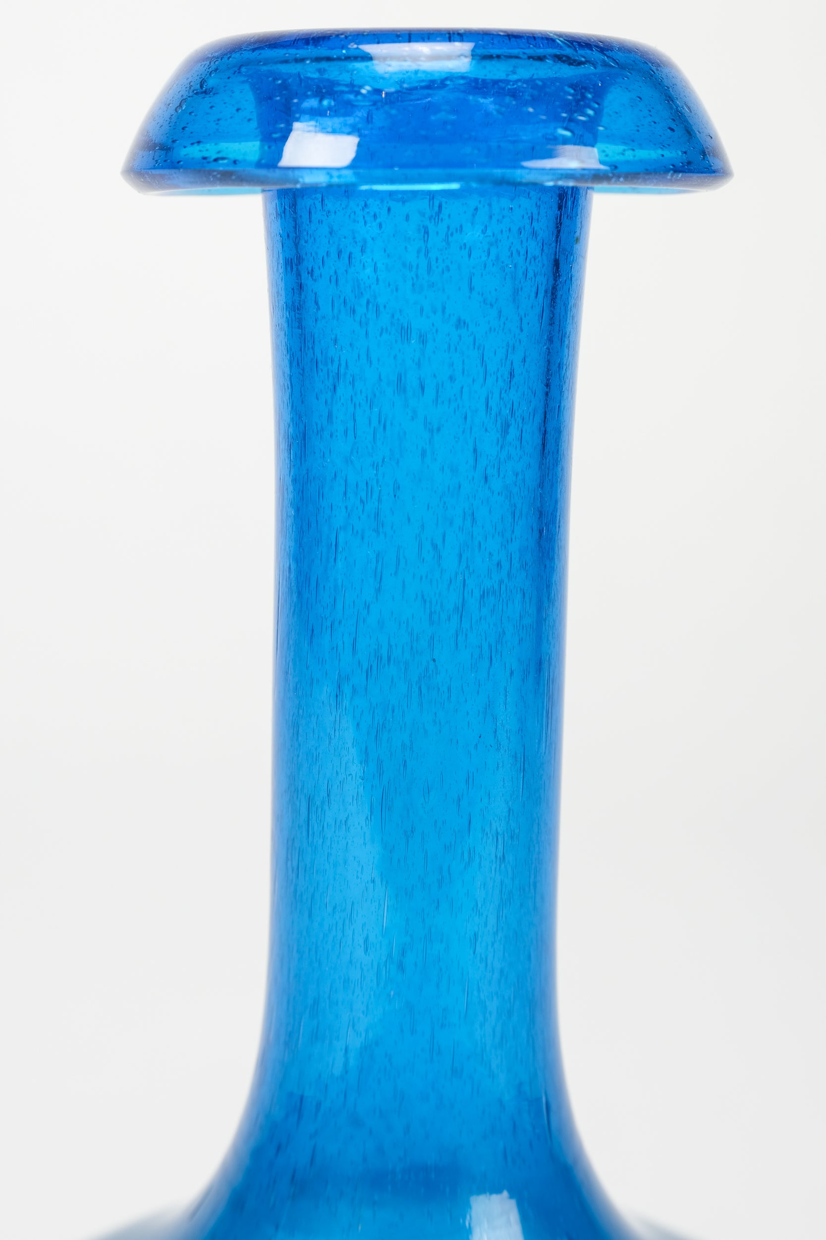 Erik Höglund, türkis-blaue Vase, Boda, 60er