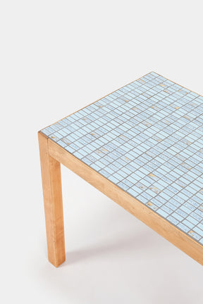Mosaik Tisch aus Birke, Schweizer Schreiner, 40er