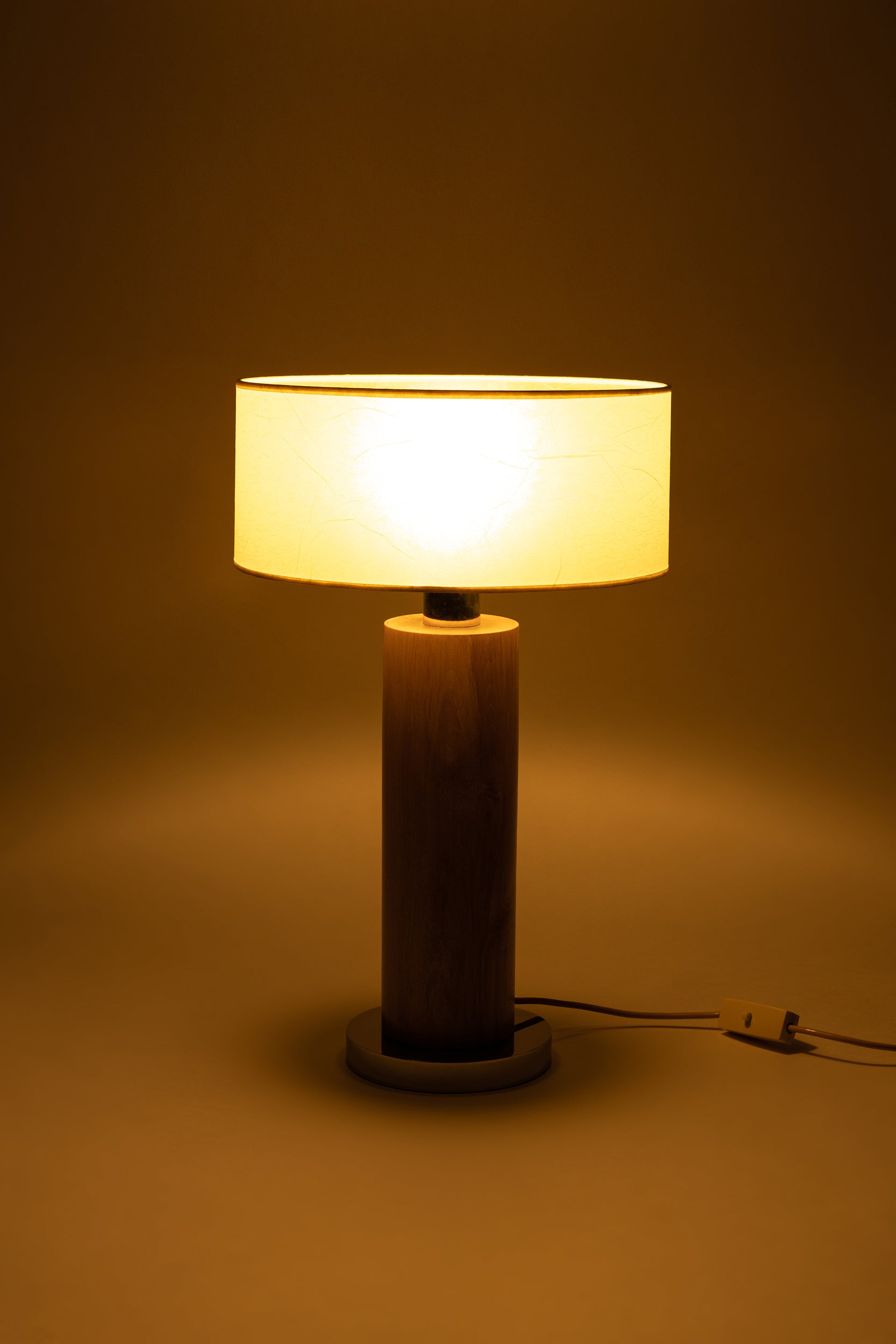 Table Lamp with Alderwood base, 70s