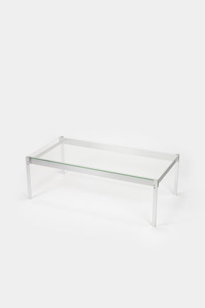 Glass Table with Aluminium Frame, Switzerland, 60s