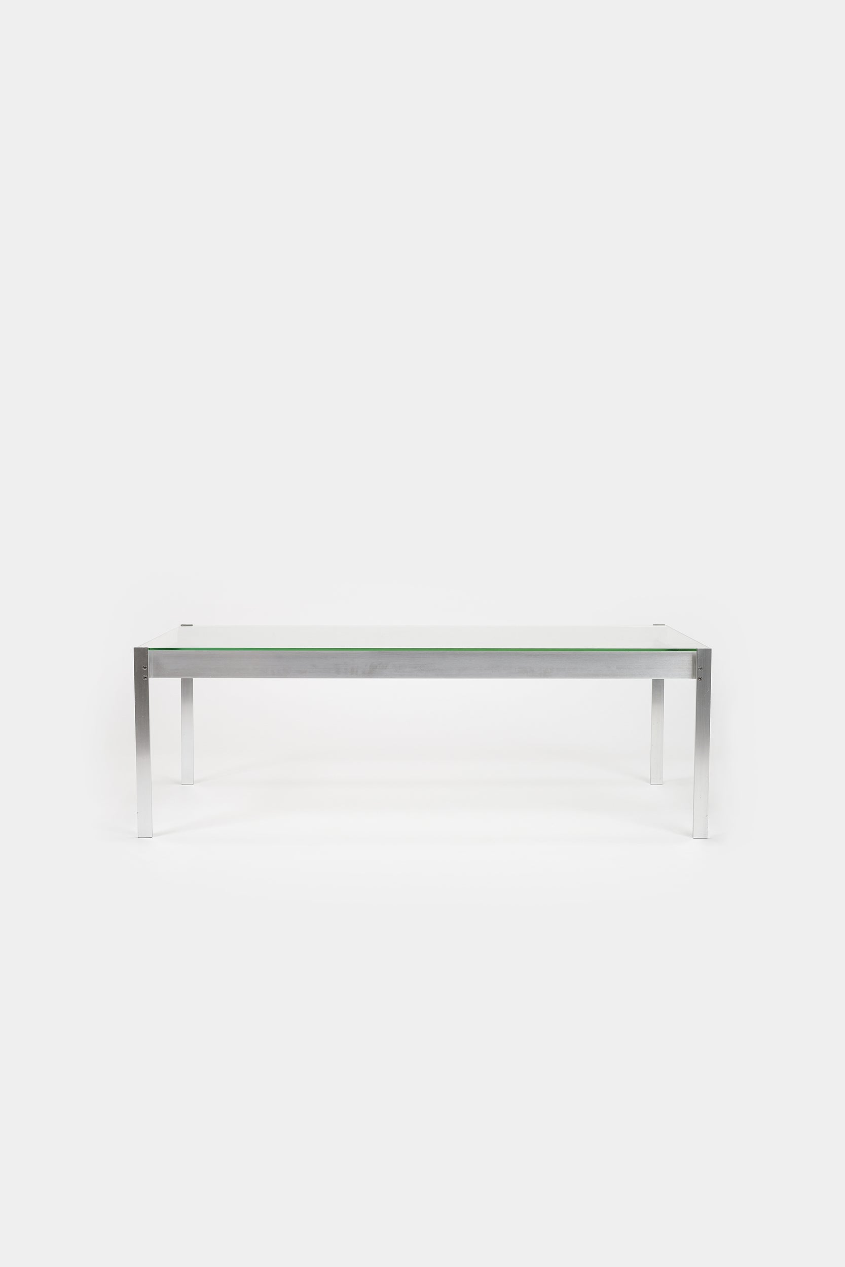 Glass Table with Aluminium Frame, Switzerland, 60s