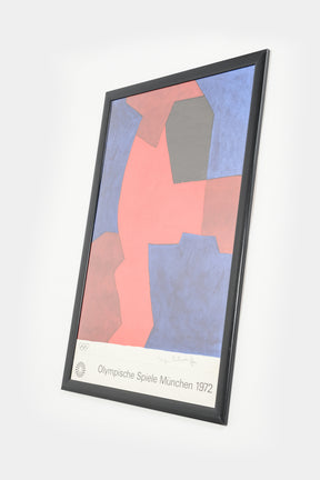 Serge Poliakoff Olympia Poster 1972 "bleu, rouge et noire"