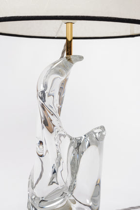 Charles Schneider, large crystal glass lamp, Paris, 60s