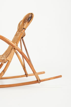 Franco Albini Kids Rocking Chair Bamboo 50s