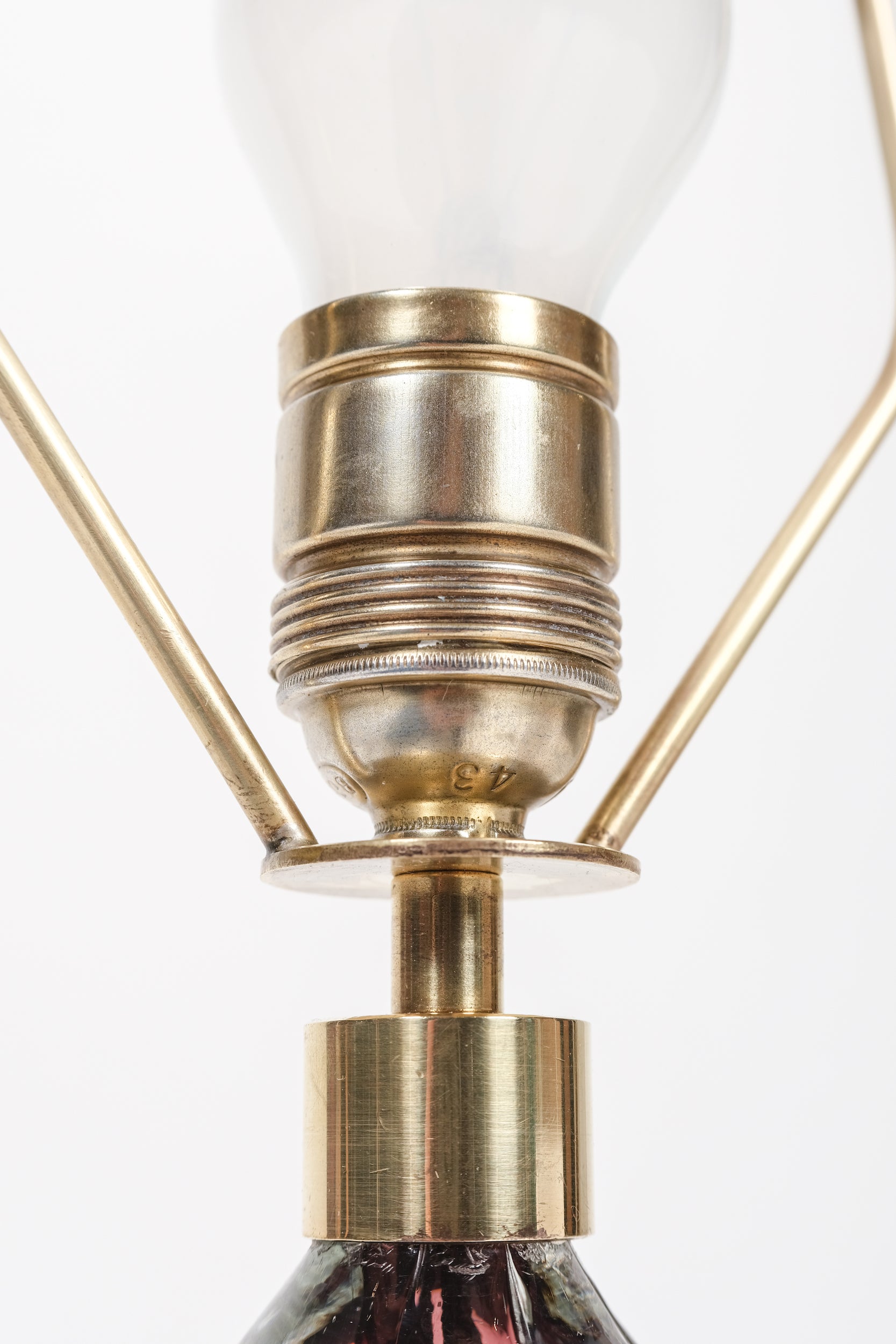 Murano glass Lamp with new Lampshade, 50s