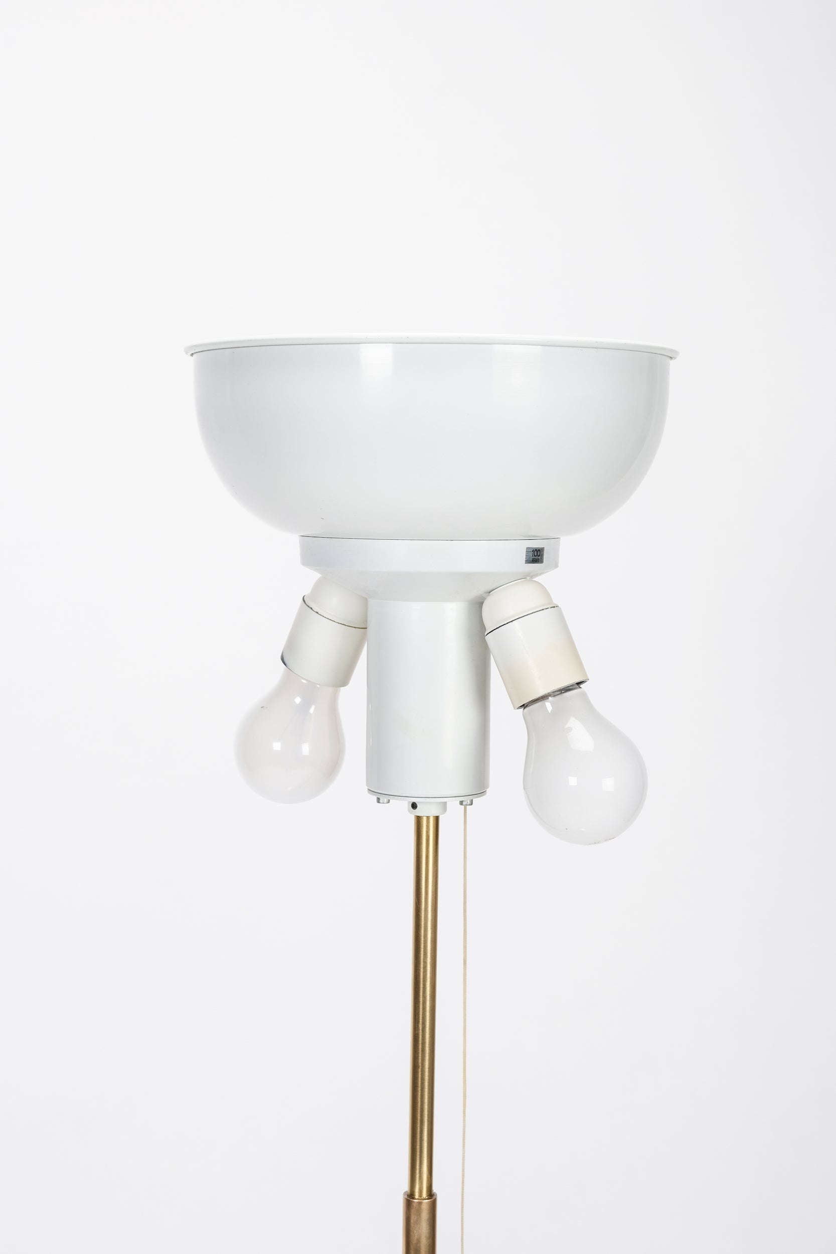 Mégal Brass Lamp with gray Silk Screen, 70s