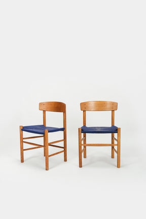 Pair of Shaker Borge Mogensen J39 Oak Chairs Braided 60s