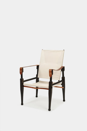 Wilhelm Kienzle Safari Chair Leinen 50er Buche gedunkelt