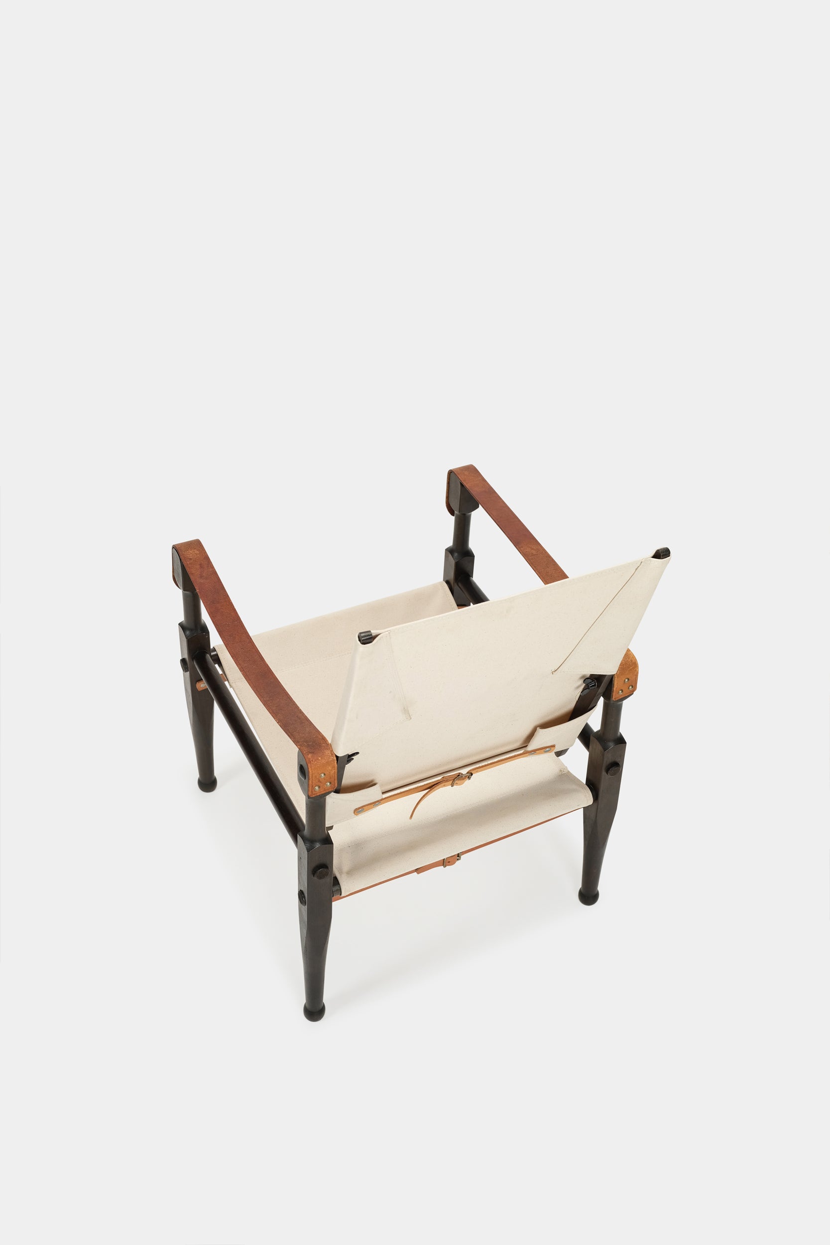 Wilhelm Kienzle Safari Chair linen 50s beech darkened