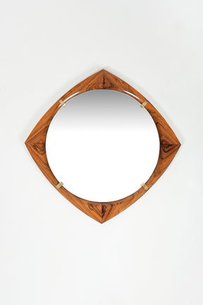 Palisander Spiegel Rhombus Italien, 60er