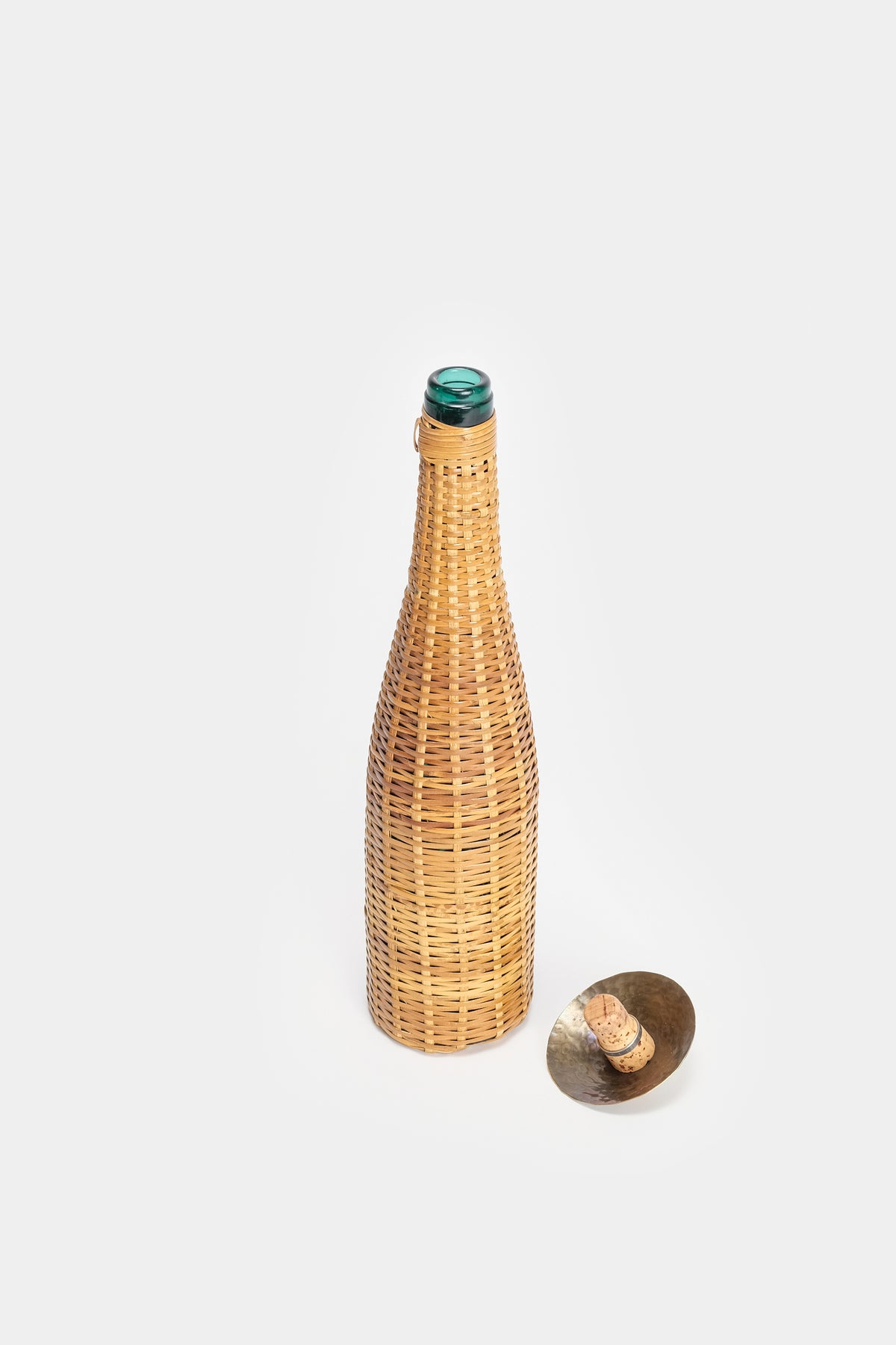 Weave-covered bottle, France, 50s