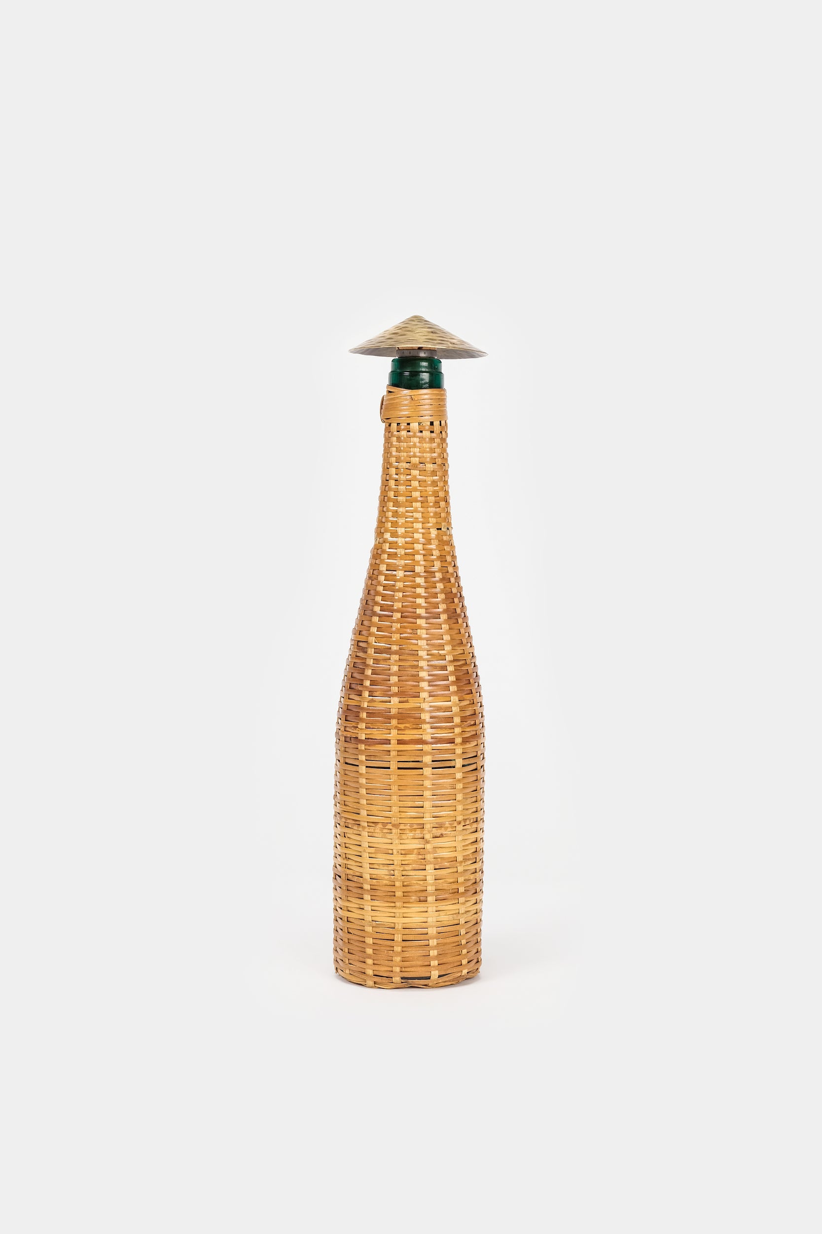 Weave-covered bottle, France, 50s