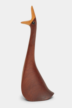 Handmade teak duck, Denmark, 60s
