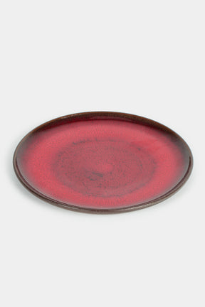 Ditlev clay plate Denmark 70s glazed