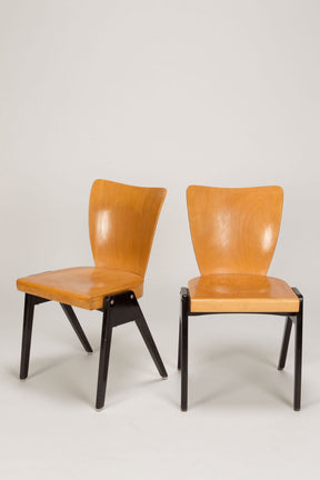 Set von 6 Deutschen Stapelbaren 50' Stühlen von Roland Rainer Attr.