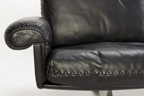 Schwarzes Leder Sofa DS 31 De Sede von Werksdesign