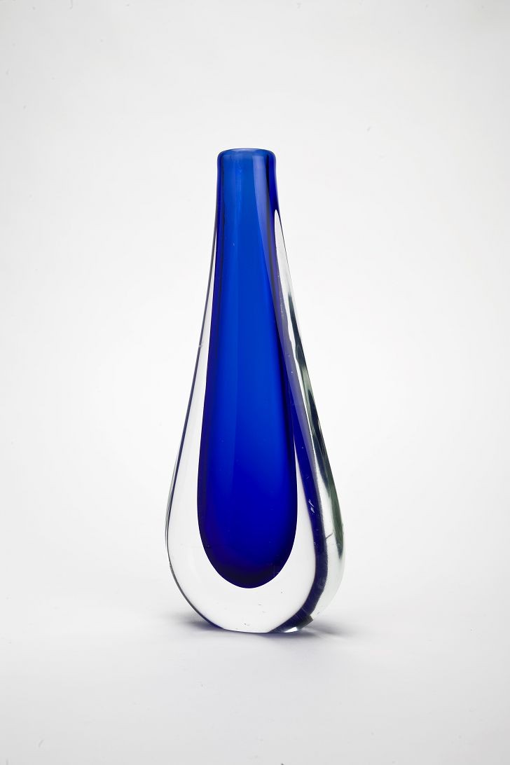 Somerso blauer Vase von Flavio Poli