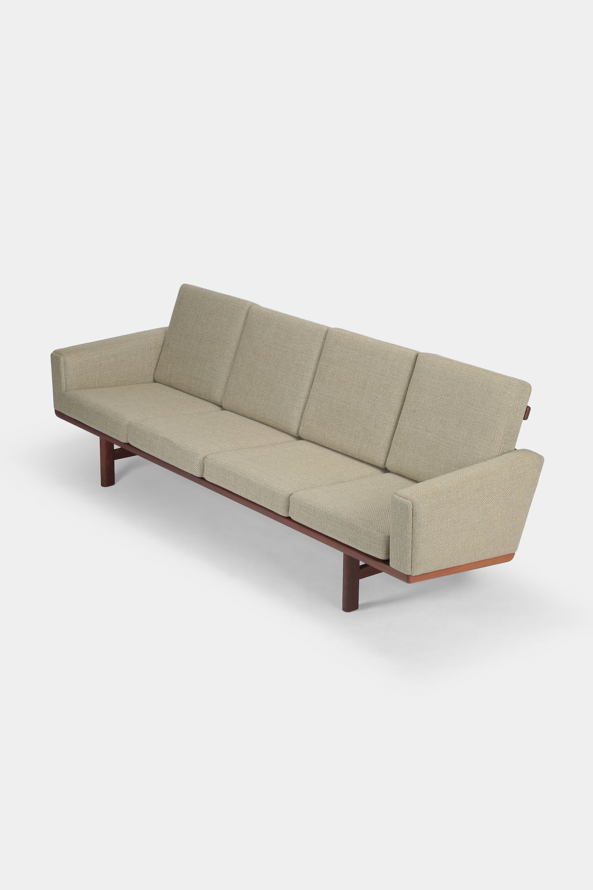 Hans Wegner GE 236 four-seat teak sofa original cover 50s