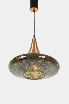 2 beautiful Doria glass lamps with copper