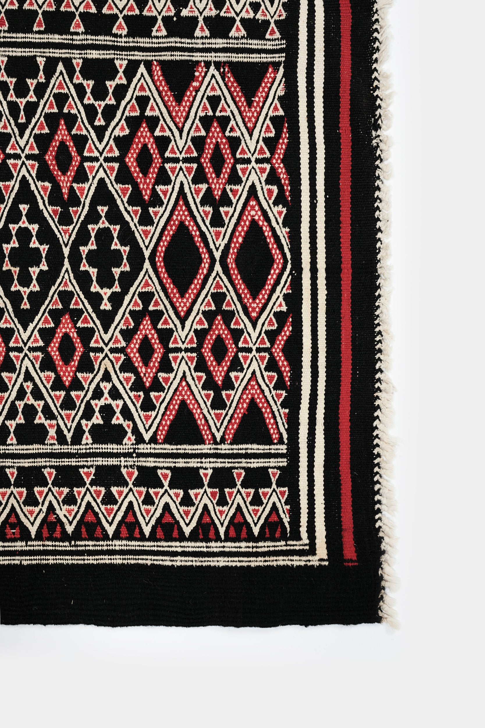 Marokkanischer gewobener Teppich Baumwolle 70er