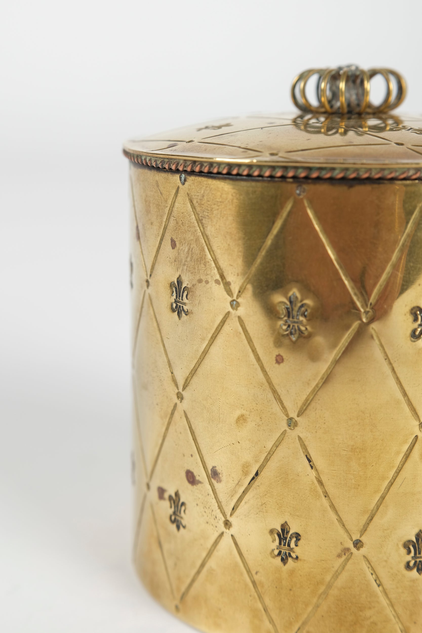 Handmade brass jar with lid 40s