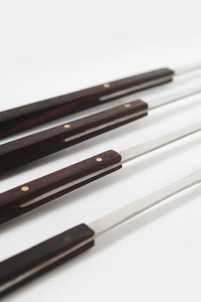 Set of 4 Fondue Forks with Wooden Handles, Rosewood, Japan, 60s