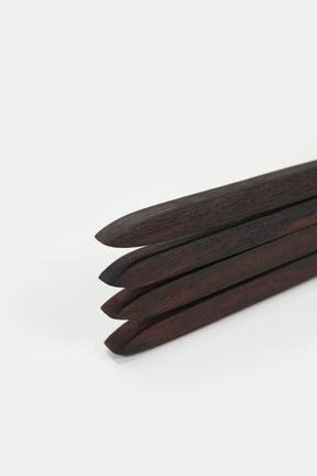 Set of 4 Fondue Forks with Wooden Handles, Rosewood, Japan, 60s